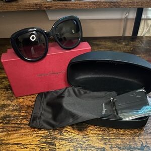 Salvatore Ferragamo Glossy Black Sunglasses